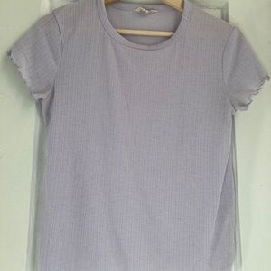 Madewell ribbed lettuce edge 90s top